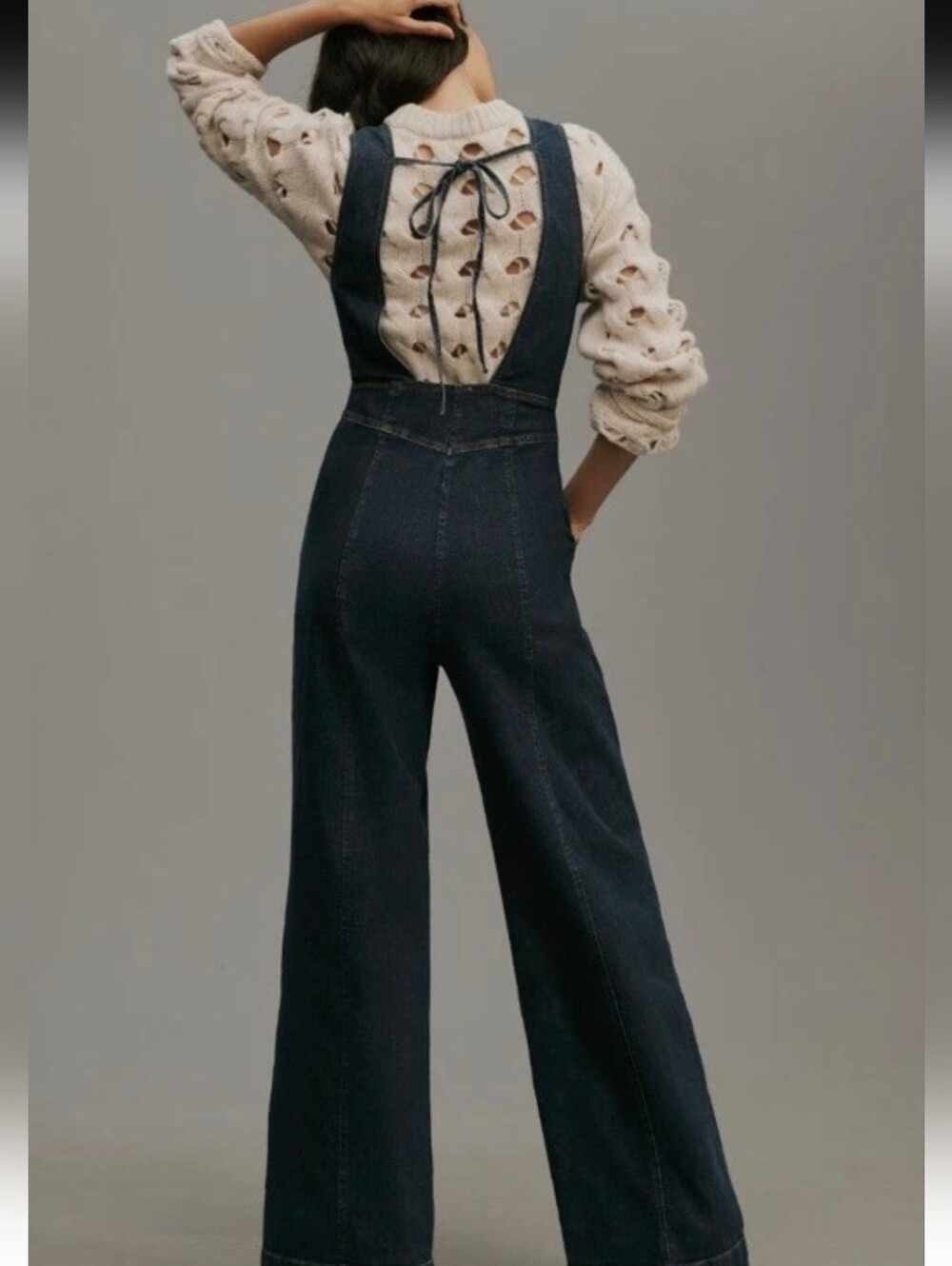 Anthropologie Pilcro Denim Wide Leg Belted Jumpsuit TThe Letterpress Pants